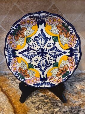 Hand-Painted Mexican Talavera Pottery Plate